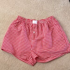 Red and White Gingham Boxer Shorts